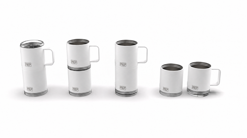 Solid White Prep Cup – 3-in-1 Modular Insulated Tumbler (Pre-Order Deposit)