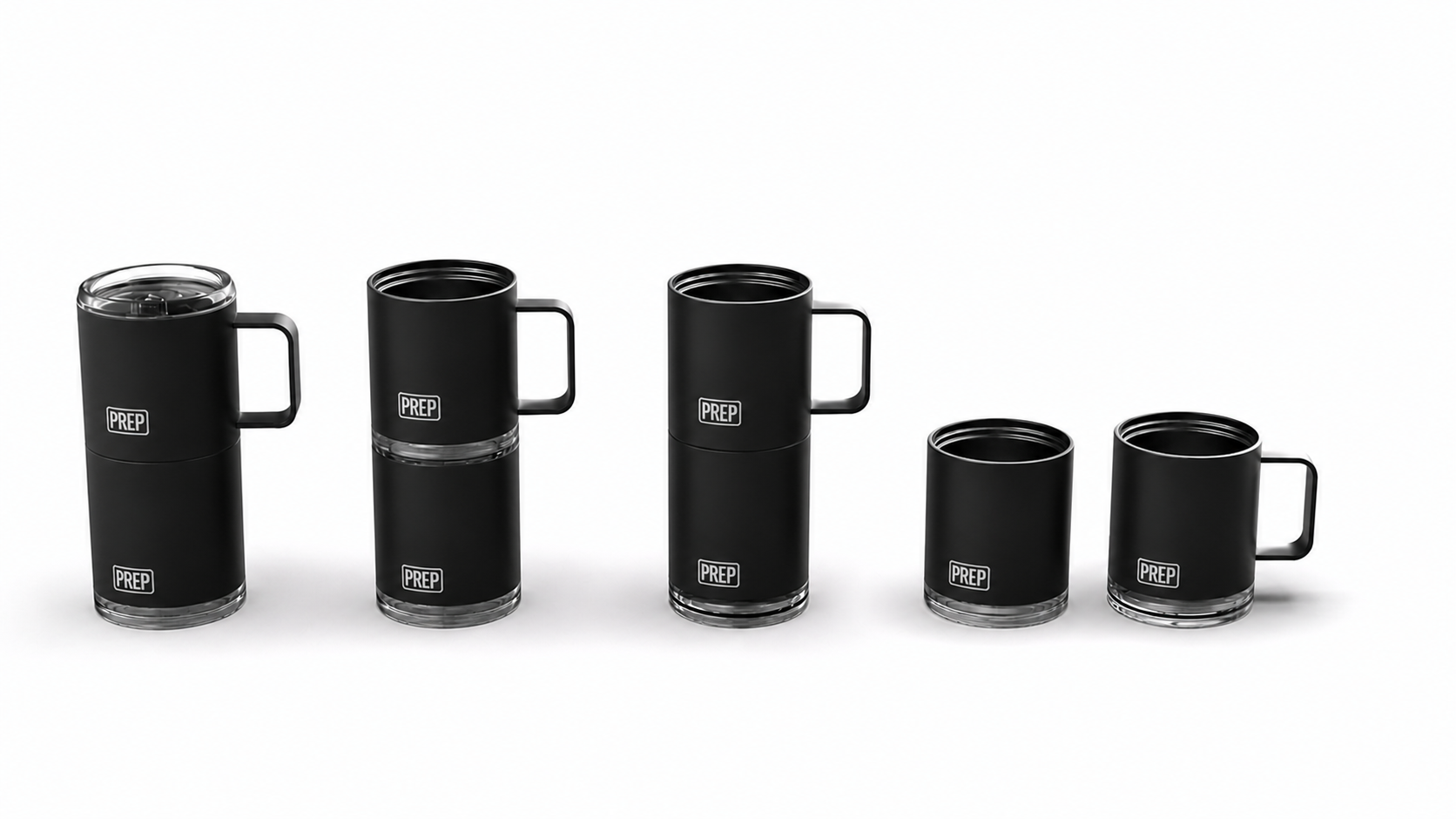 Midnight Black Prep Cup – 3-in-1 Modular Insulated Tumbler (Pre-Order Deposit)