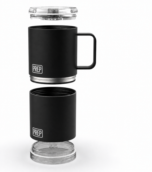 Midnight Black Prep Cup – 3-in-1 Modular Insulated Tumbler (Pre-Order Deposit)